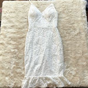 Honey & Rosie White Lace Midi Dress